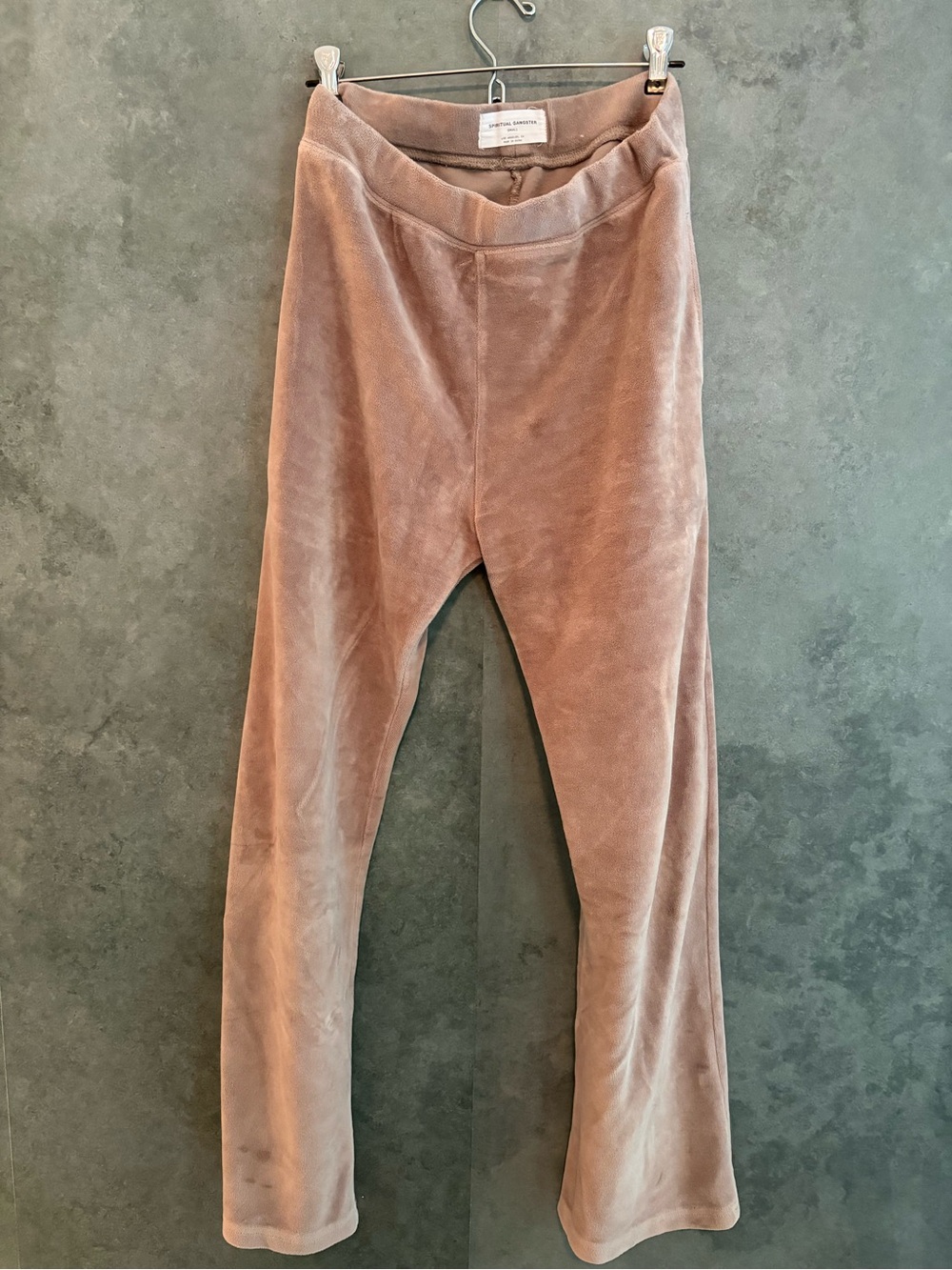 Spiritual Gangster Girls Velvet Joggers in Dusty Rose